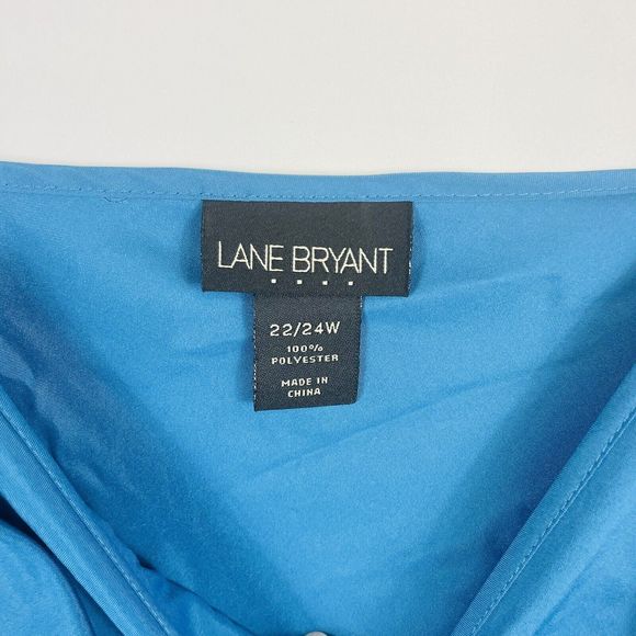 Lane Bryant‎ Teal Paisley Chiffon Ruffle Shirt Tank 2 Pc Set Womens 22 24W - Picture 9 of 9